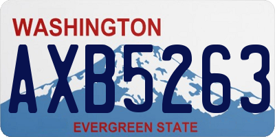 WA license plate AXB5263