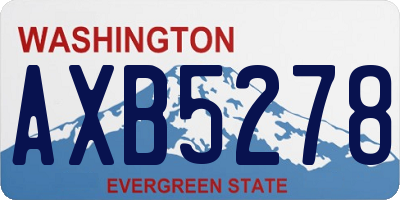 WA license plate AXB5278