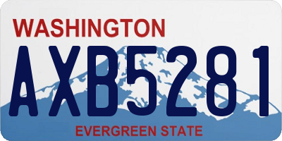 WA license plate AXB5281