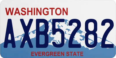 WA license plate AXB5282