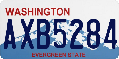 WA license plate AXB5284