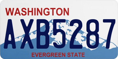 WA license plate AXB5287
