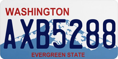 WA license plate AXB5288