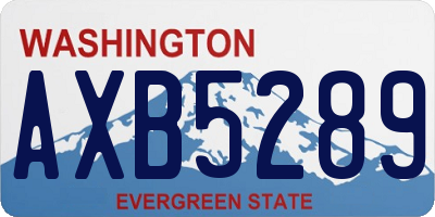 WA license plate AXB5289