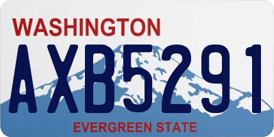 WA license plate AXB5291