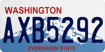 WA license plate AXB5292