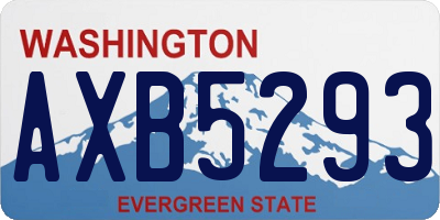 WA license plate AXB5293