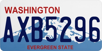 WA license plate AXB5296