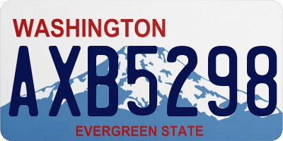 WA license plate AXB5298