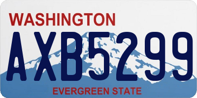 WA license plate AXB5299