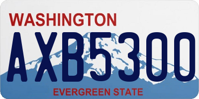 WA license plate AXB5300