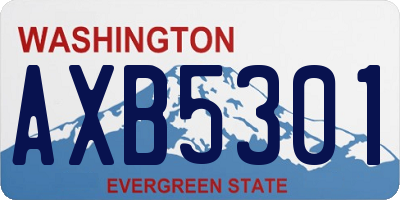 WA license plate AXB5301