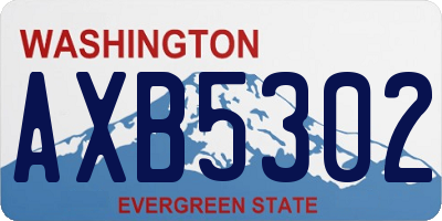 WA license plate AXB5302