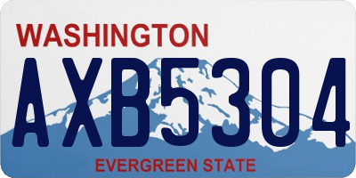 WA license plate AXB5304