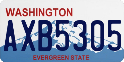 WA license plate AXB5305