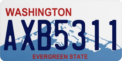 WA license plate AXB5311