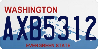 WA license plate AXB5312
