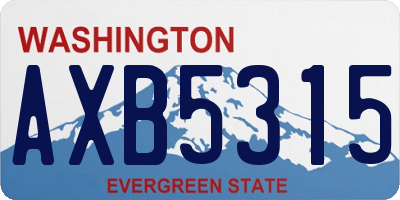 WA license plate AXB5315