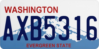 WA license plate AXB5316