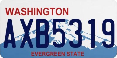 WA license plate AXB5319