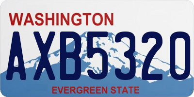WA license plate AXB5320
