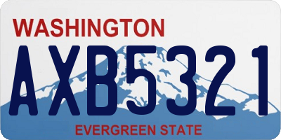WA license plate AXB5321