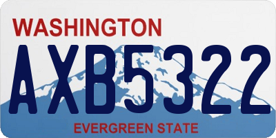 WA license plate AXB5322