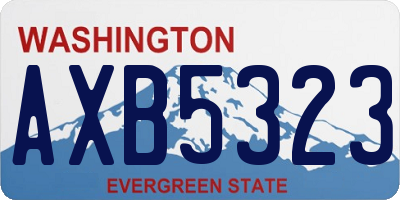 WA license plate AXB5323