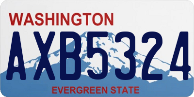 WA license plate AXB5324