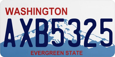 WA license plate AXB5325