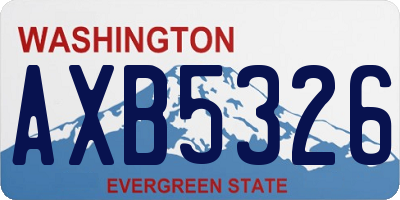 WA license plate AXB5326