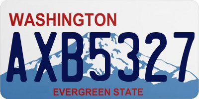 WA license plate AXB5327