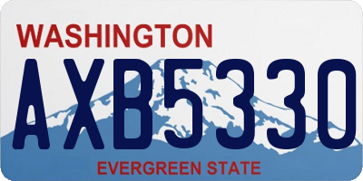 WA license plate AXB5330