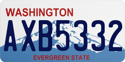 WA license plate AXB5332