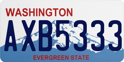 WA license plate AXB5333