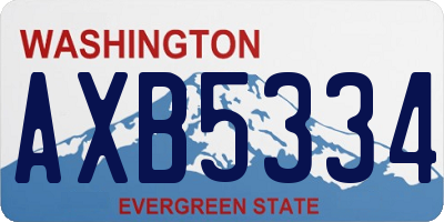 WA license plate AXB5334