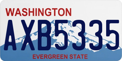 WA license plate AXB5335
