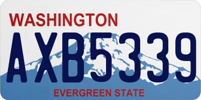 WA license plate AXB5339