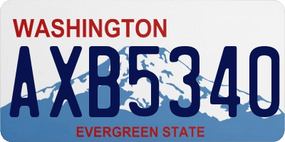 WA license plate AXB5340