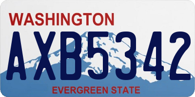 WA license plate AXB5342