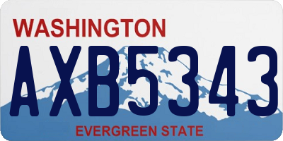 WA license plate AXB5343