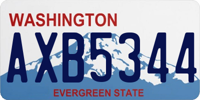 WA license plate AXB5344