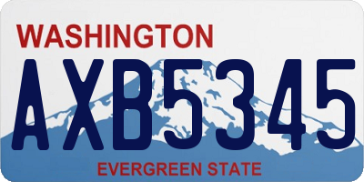 WA license plate AXB5345