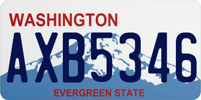 WA license plate AXB5346