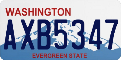 WA license plate AXB5347