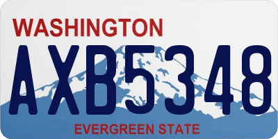 WA license plate AXB5348