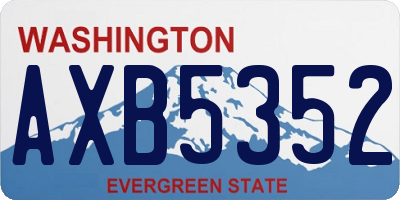 WA license plate AXB5352