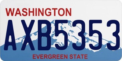 WA license plate AXB5353