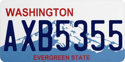 WA license plate AXB5355