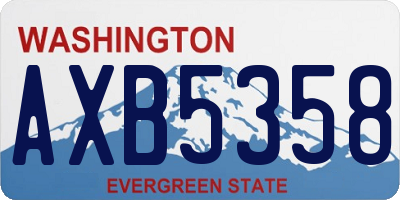 WA license plate AXB5358